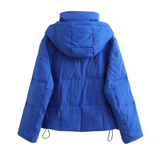 Damen Steppjacke mit hochgeschlossenem Kragen und kontrastierendem Bindegürtel EB
