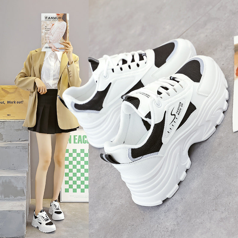 Damen Chunky Sneakers mit atmungsaktivem Obermaterial und stoßdämpfender Sohle EB