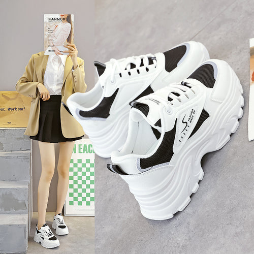Damen Chunky Sneakers mit atmungsaktivem Obermaterial und stoßdämpfender Sohle EB