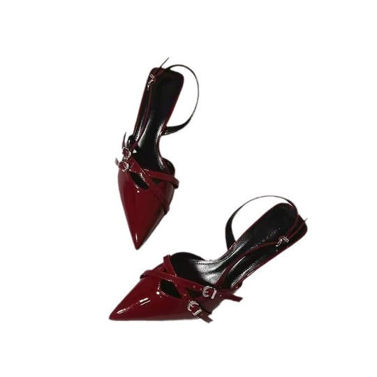 Damen elegante Slingback-Pumps mit modischen Schnallen EB