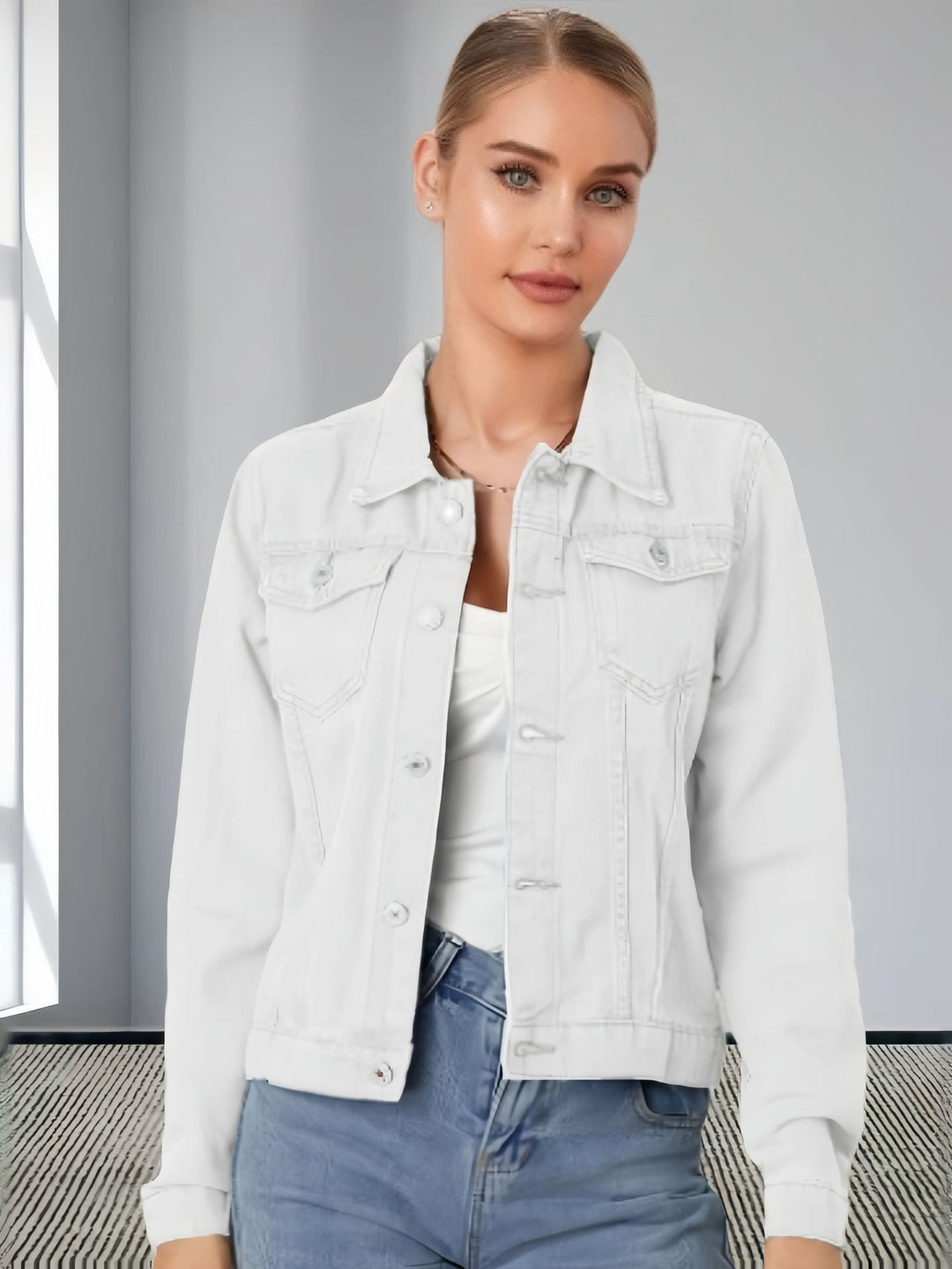 Damen Lässige Utility-Jacke mit strukturierten Details EB