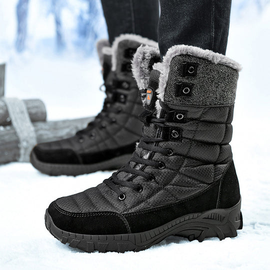 Damen Warm gefütterte Winterstiefel mit rutschfester Sohle und hohem Schaft EB