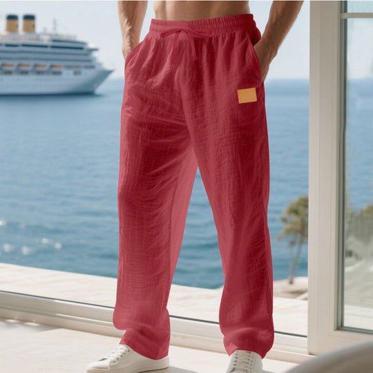 Herren Bequeme und luftige Sommerhose aus leichtem Leinenmaterial EB