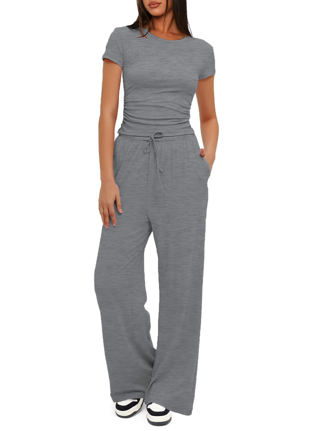 Damen Bequemes Lounge-Outfit mit elastischem Bund und weitem Schnitt EB
