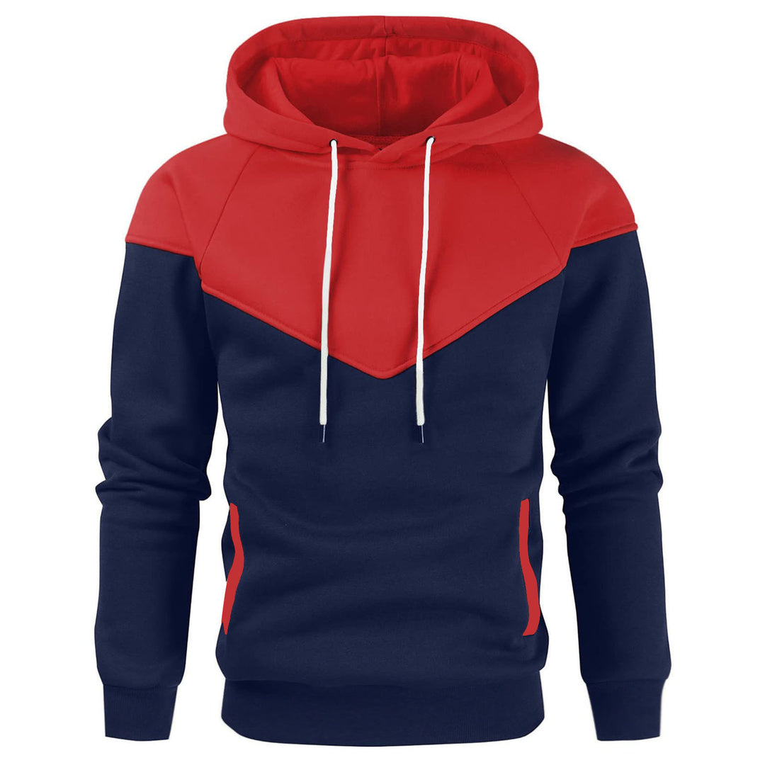 Herren modischer Kapuzenpullover mit geometrischem Farbspiel EB