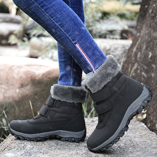 Damen Winterstiefel mit Klettverschluss und Warmfutter EB