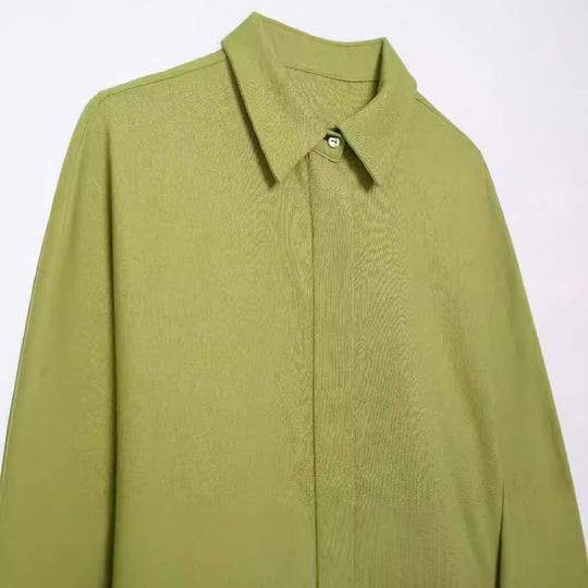 Damen lässige Hemdbluse aus leichtem Leinenstoff mit modischem Schnitt EB