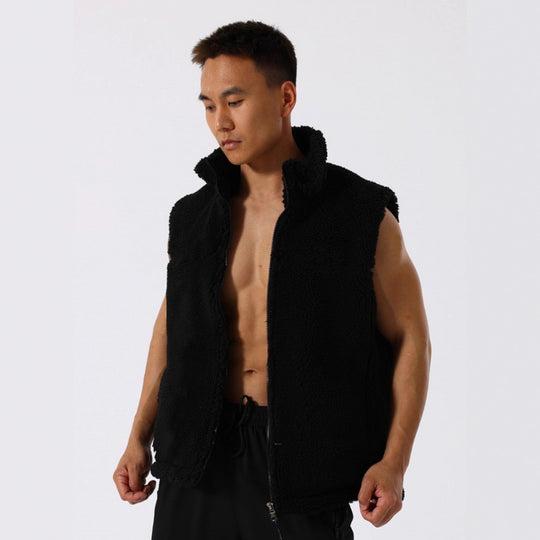 Damen Teddy-Fleeceweste mit Stehkragen und Reißverschluss EB