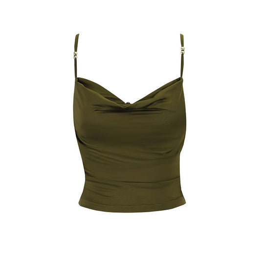 Damen elegantes Cami-Top mit dekorativen Trägern und figurnaher Silhouette EB