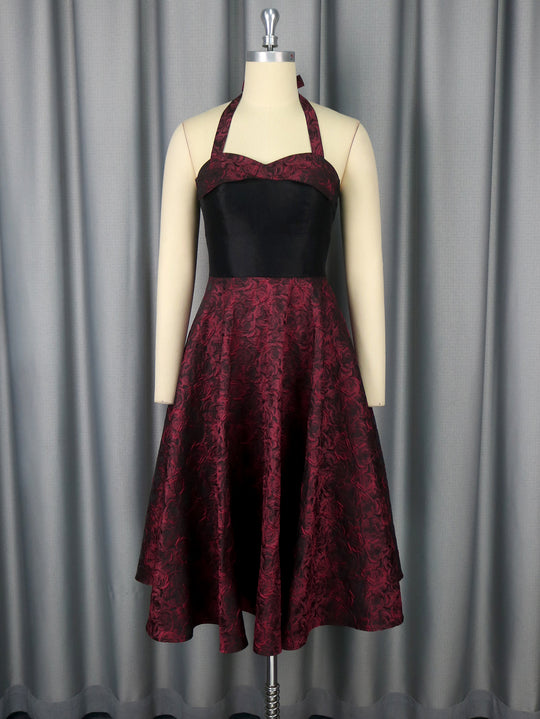 Damen Elegantes Cocktailkleid mit floralem Muster und schmeichelndem Taillengürtel EB