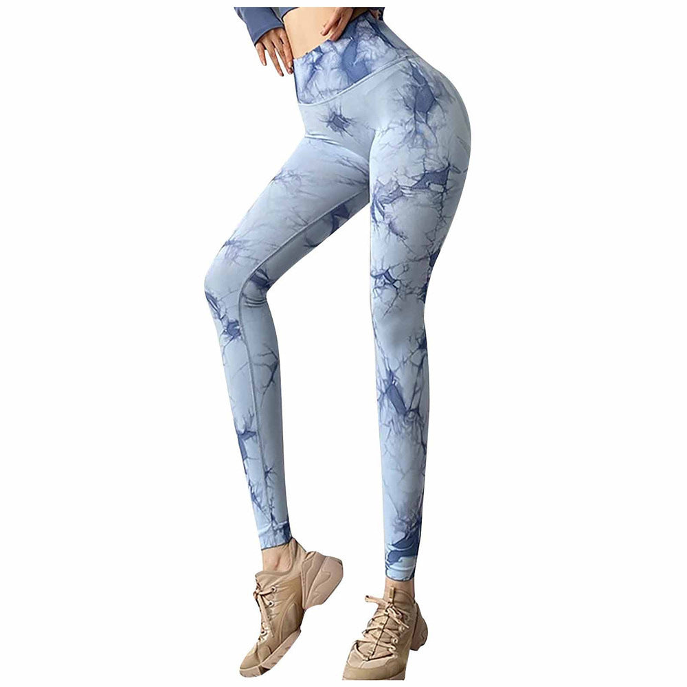 Damen High-Waist Leggings mit trendigem Batik-Muster und figurformendem Schnitt EB