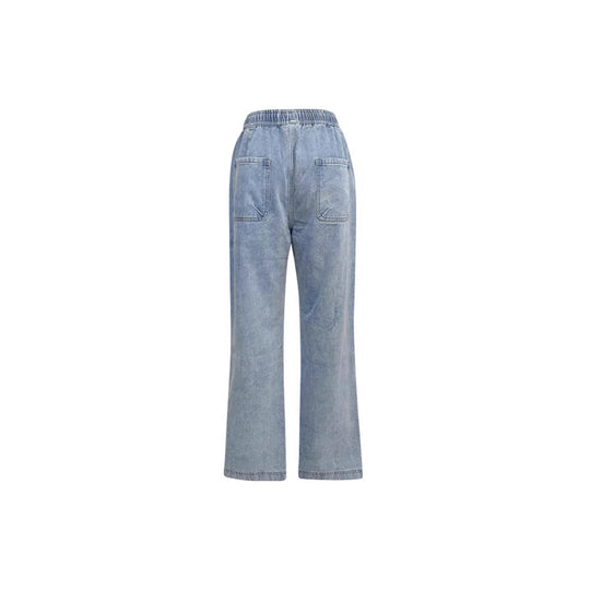 Damen lässige weite Denim-Hose mit elastischem Bund EB