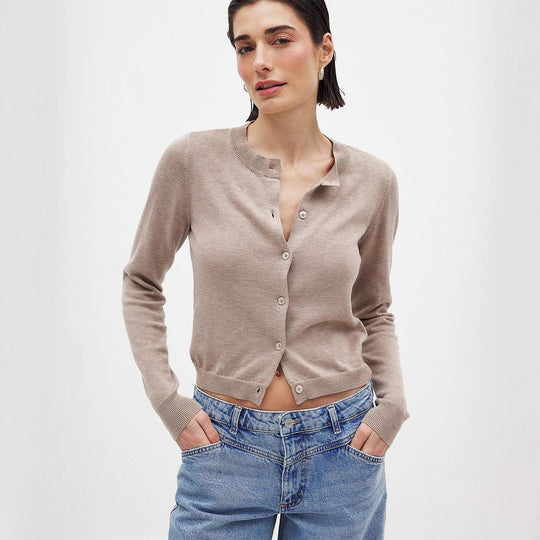 Damen Feiner Strickcardigan mit Knopfleiste und tailliertem Schnitt EB