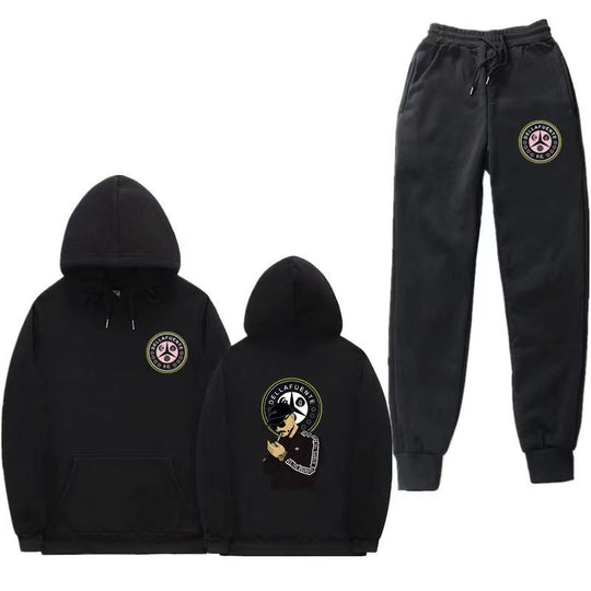 Damen Set aus Kapuzenpullover und Jogginghose mit einzigartigem Druck EB