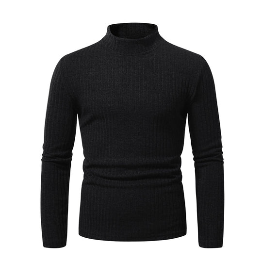 Herren Rollkragenpullover aus hochwertiger Wolle mit feinem Rippmuster EB