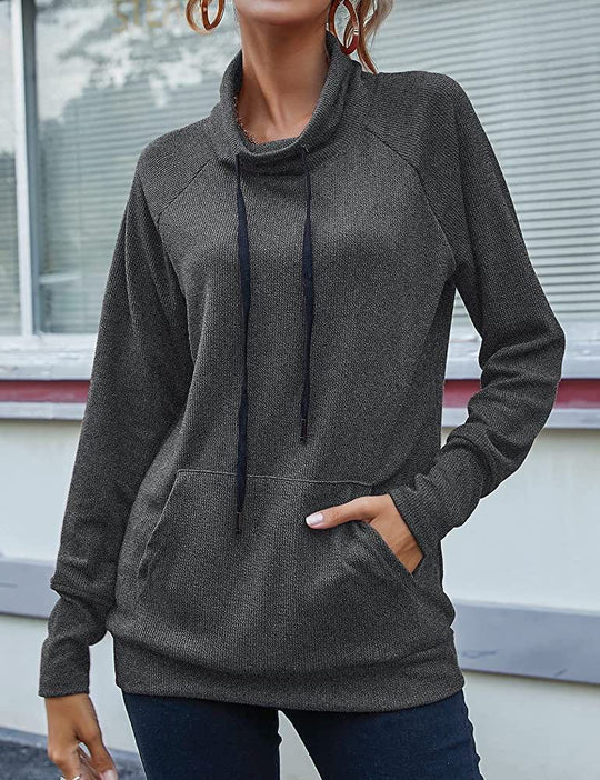 Damen modischer Kapuzensweater mit praktischen Taschen und ergonomischem Schnitt EB