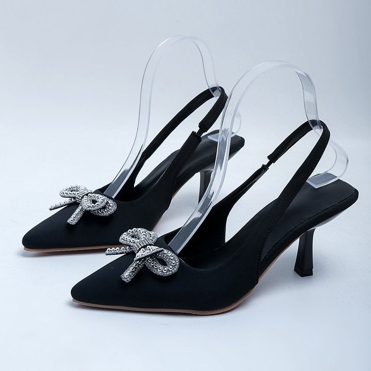 Damen Slingback Pumps mit funkelndem Schleifen-Detail EB