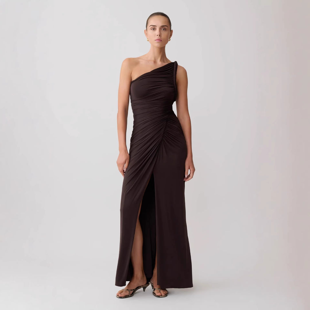Damen Elegantes Wickelkleid mit asymmetrischem Schnitt EB