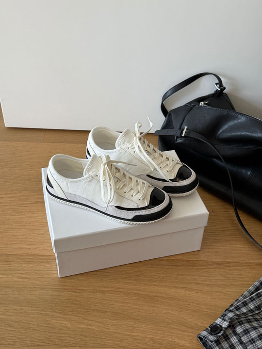 Damen Sportliche Sneakers mit moderner Canvas-Oberfläche und rutschfester Gummisohle EB
