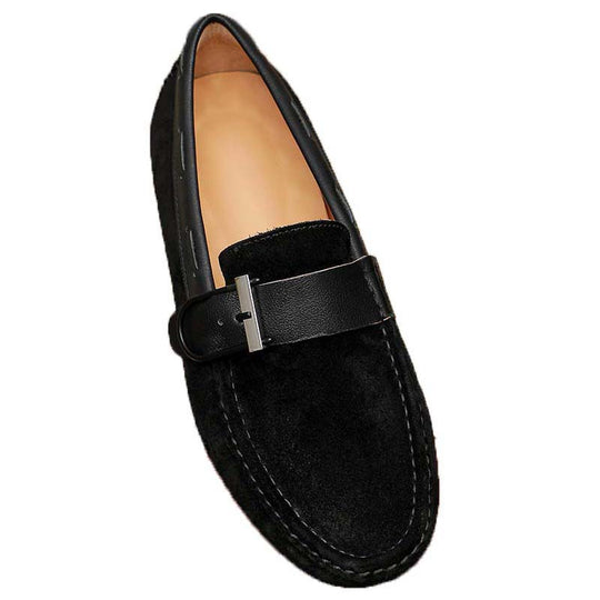 Damen Mokassins aus weichem Wildleder mit stilvollem Metallverschluss EB