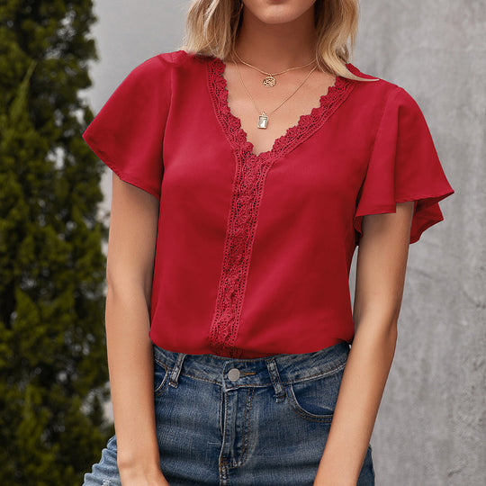 Damen Spitzenbluse EB
