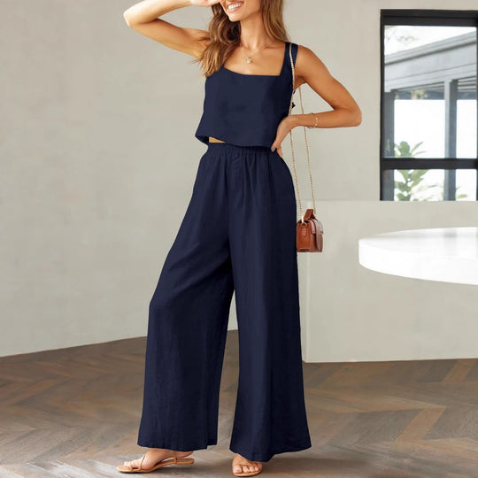 Damen luftiges Zwei-teiliges Ensemble mit lockerem Schnitt EB