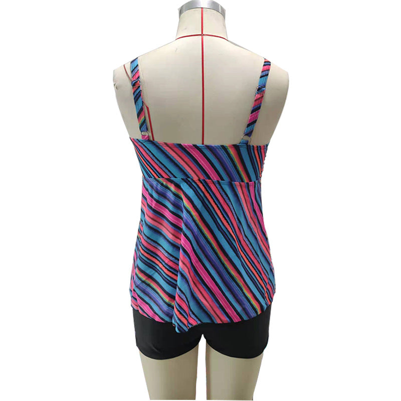 Damen Tankini mit verspieltem Streifenmuster EB