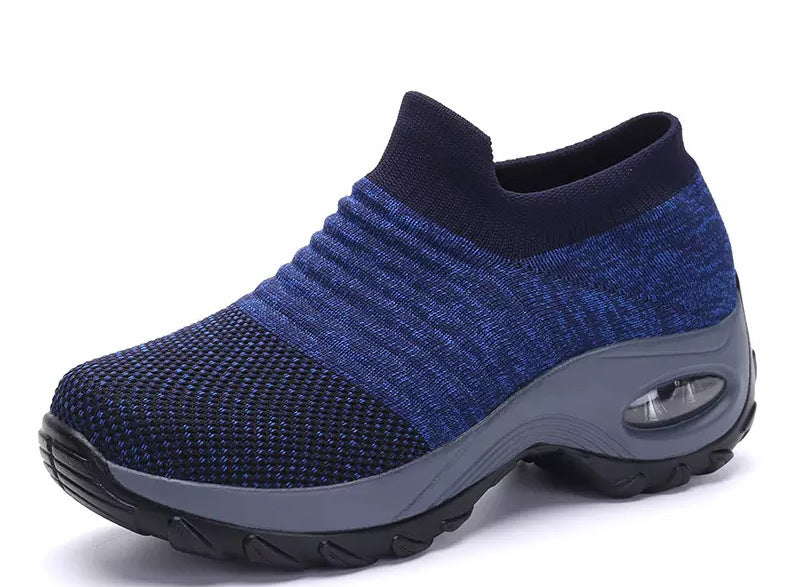 Damen gestrickter Slip-On Sportsneaker mit luftgepolsterter Zwischensohle EB