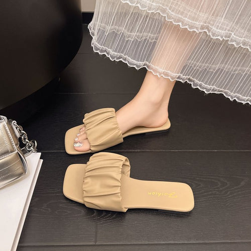 Damen modische Riemensandalen mit eleganter Raffung EB