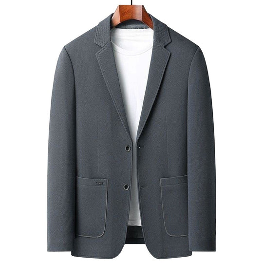 Herren Casual-Sakko mit unstrukturierter Silhouette, Waffelstruktur und aufgesetzten Taschen EB