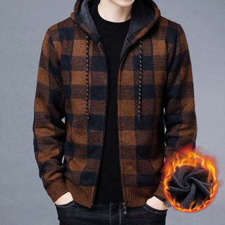 Herren gemütlicher Sweatshirtjacke mit Wollmix EB