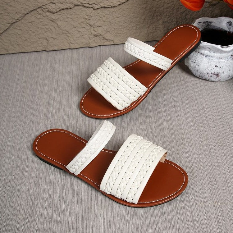 Damen Komfortable Riemchensandalen mit geflochtenem Design EB
