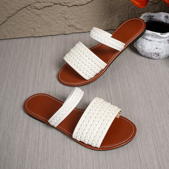 Damen Komfortable Riemchensandalen mit geflochtenem Design EB