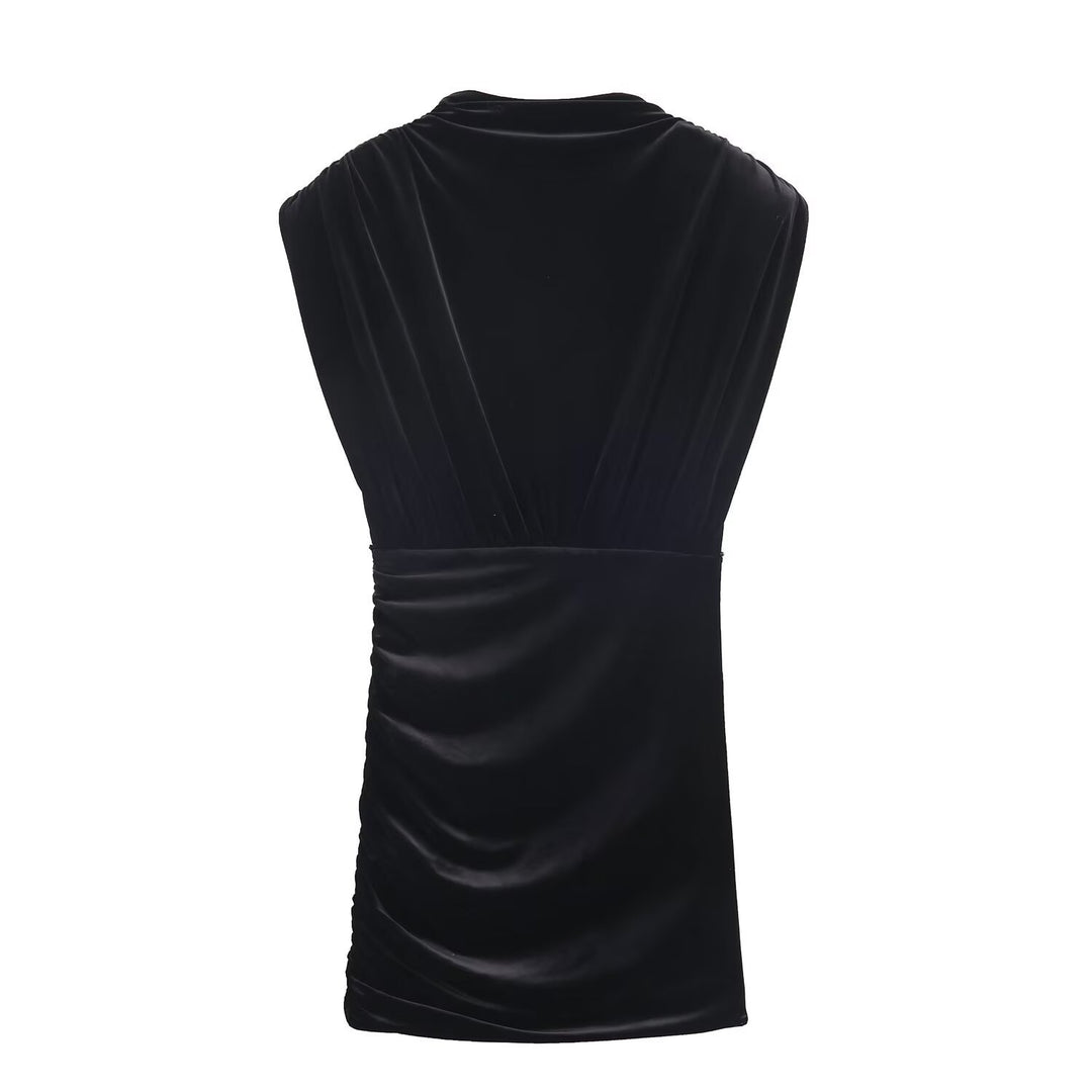 Damen elegantes Top mit Wickeldesign und luxuriöser Drapierung EB