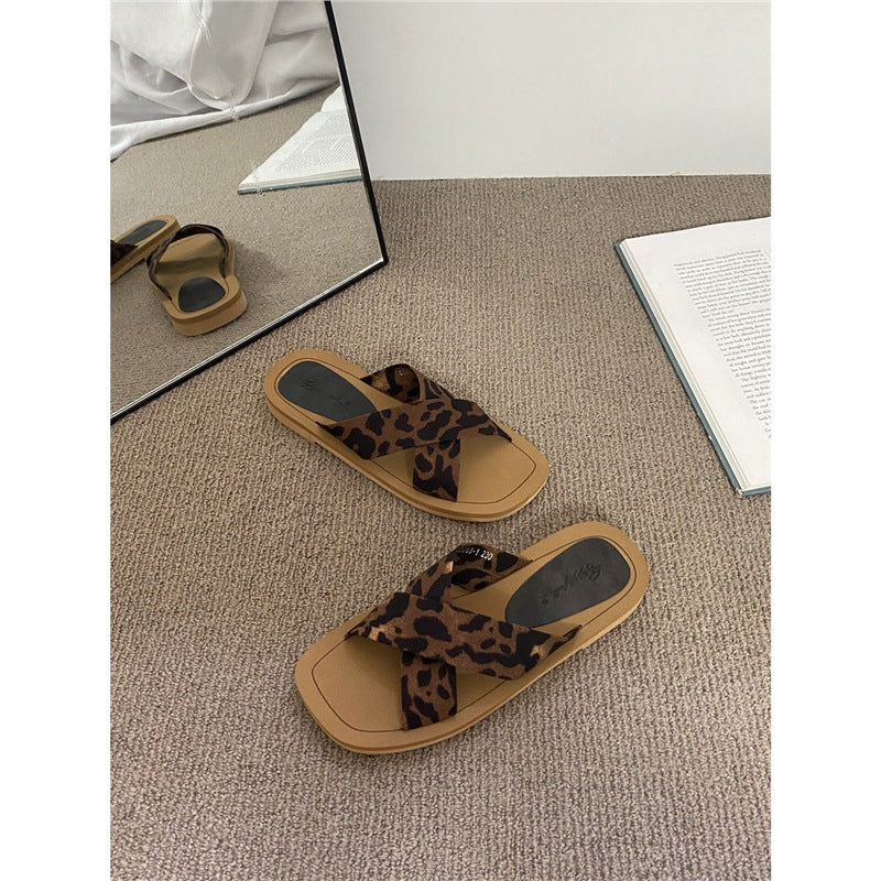 Damen trendige Clogs mit Leopardenmuster EB