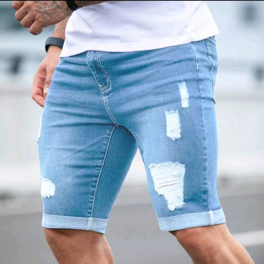 Herren Ripped Denim Shorts EB