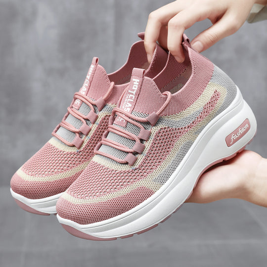 Damen nan gestrickter Sockensneaker mit ergonomischer Komfortsohle und dämpfender Plateauzwischensohle EB