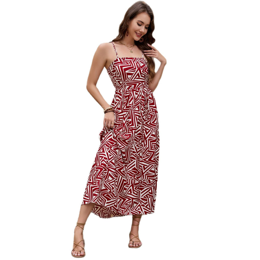 Damen Maxikleid mit geometrischem Muster EB