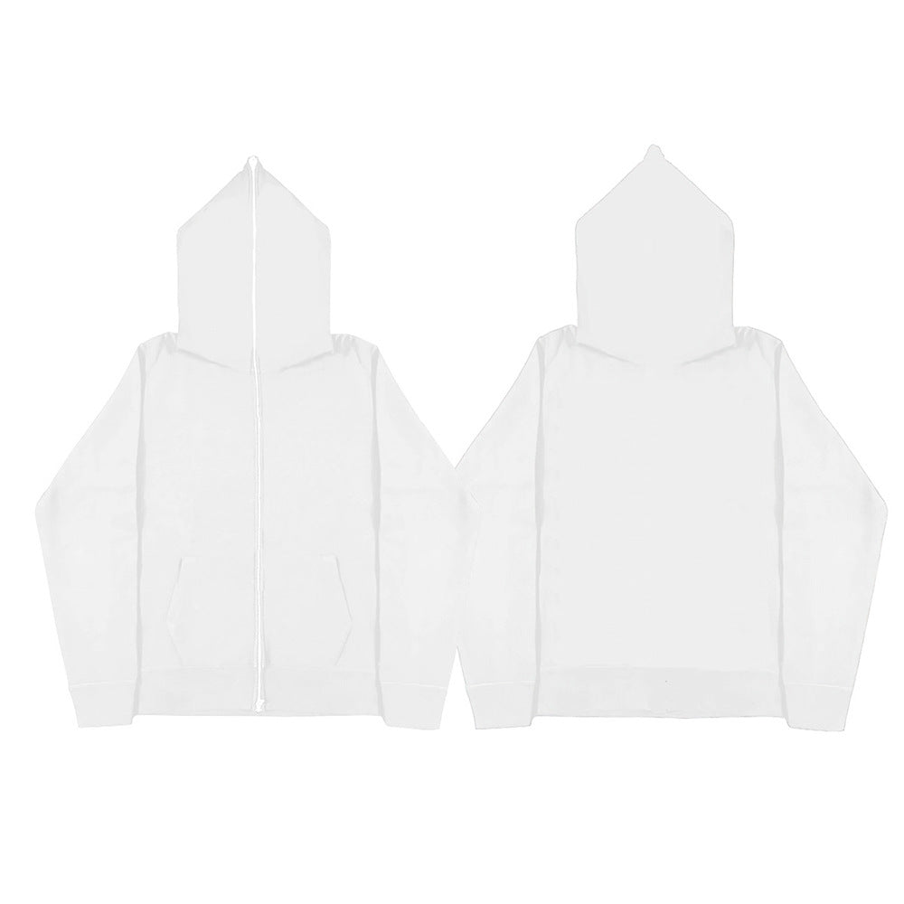 Unisex nan Kapuzenjacke mit durchgehendem Reißverschluss, doppellagiger Kapuze und Kängurutaschen EB