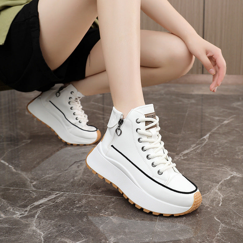 Damen High-Top Sneakers mit elegantem Reißverschluss und dämpfender Laufsohle EB