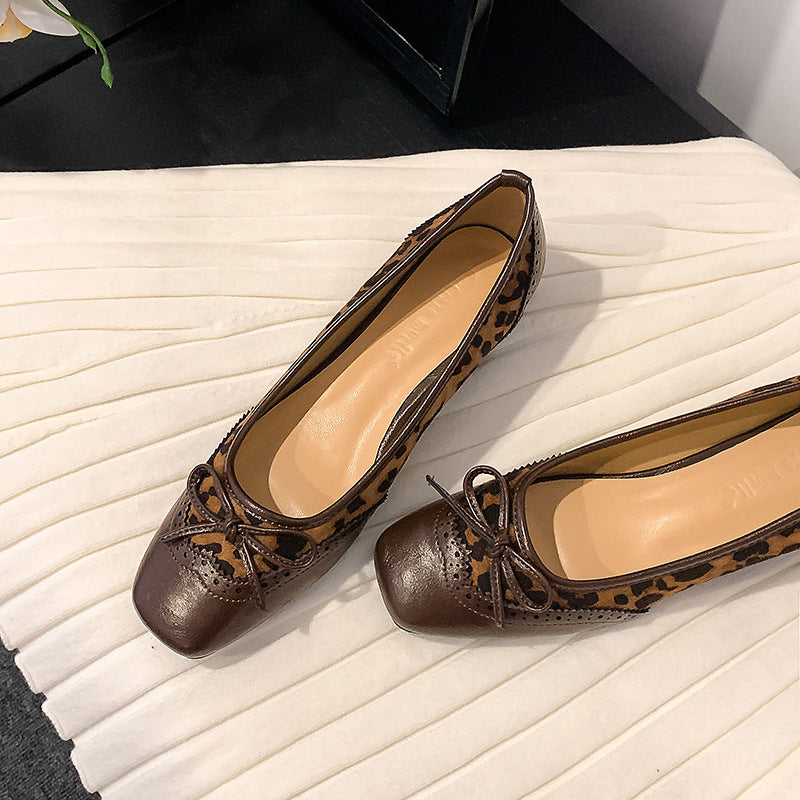Damen Ballerinas mit eleganter Tiermuster-Applikation und bequemer Passform EB