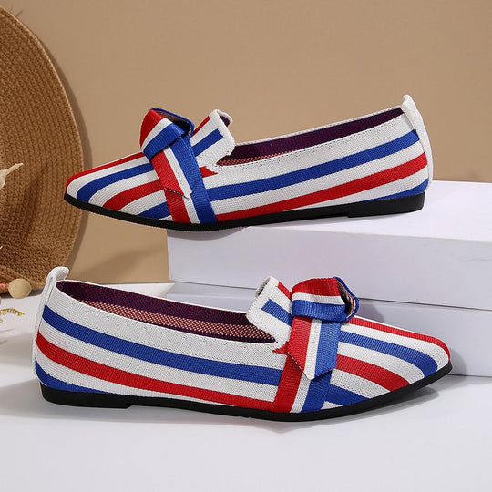 Damen Stilvolle und komfortable Ballerinas mit großem Schleifendetail EB