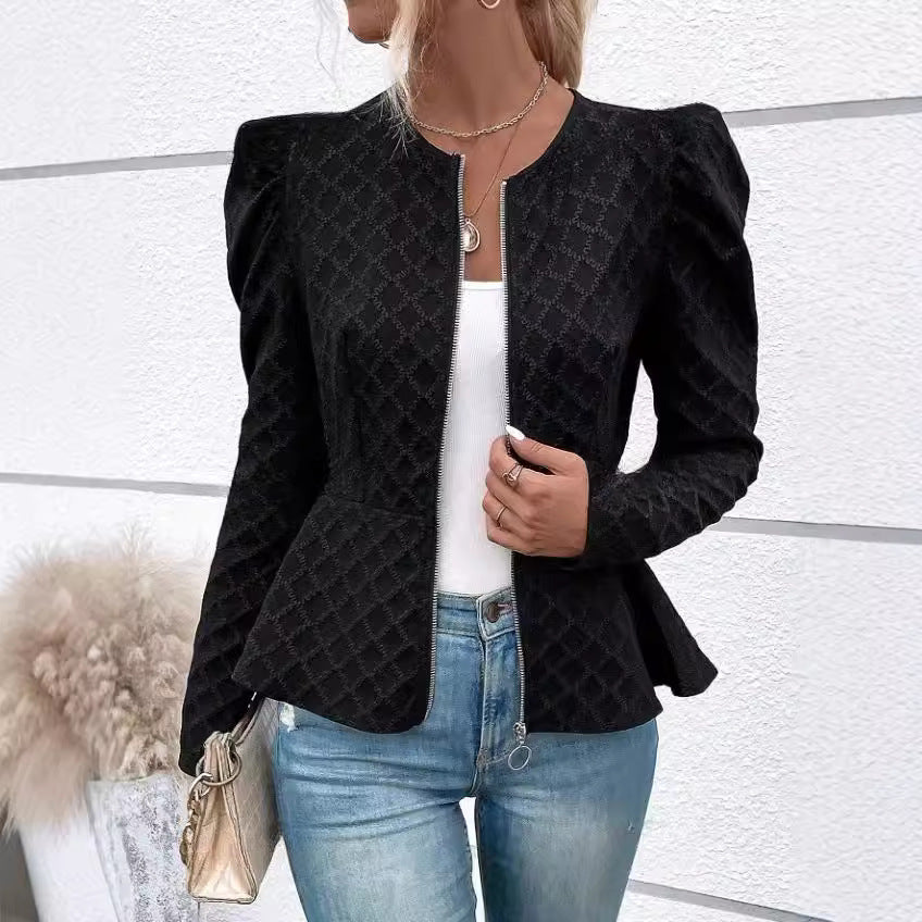 Damen modischer Blazer mit Puffärmeln EB