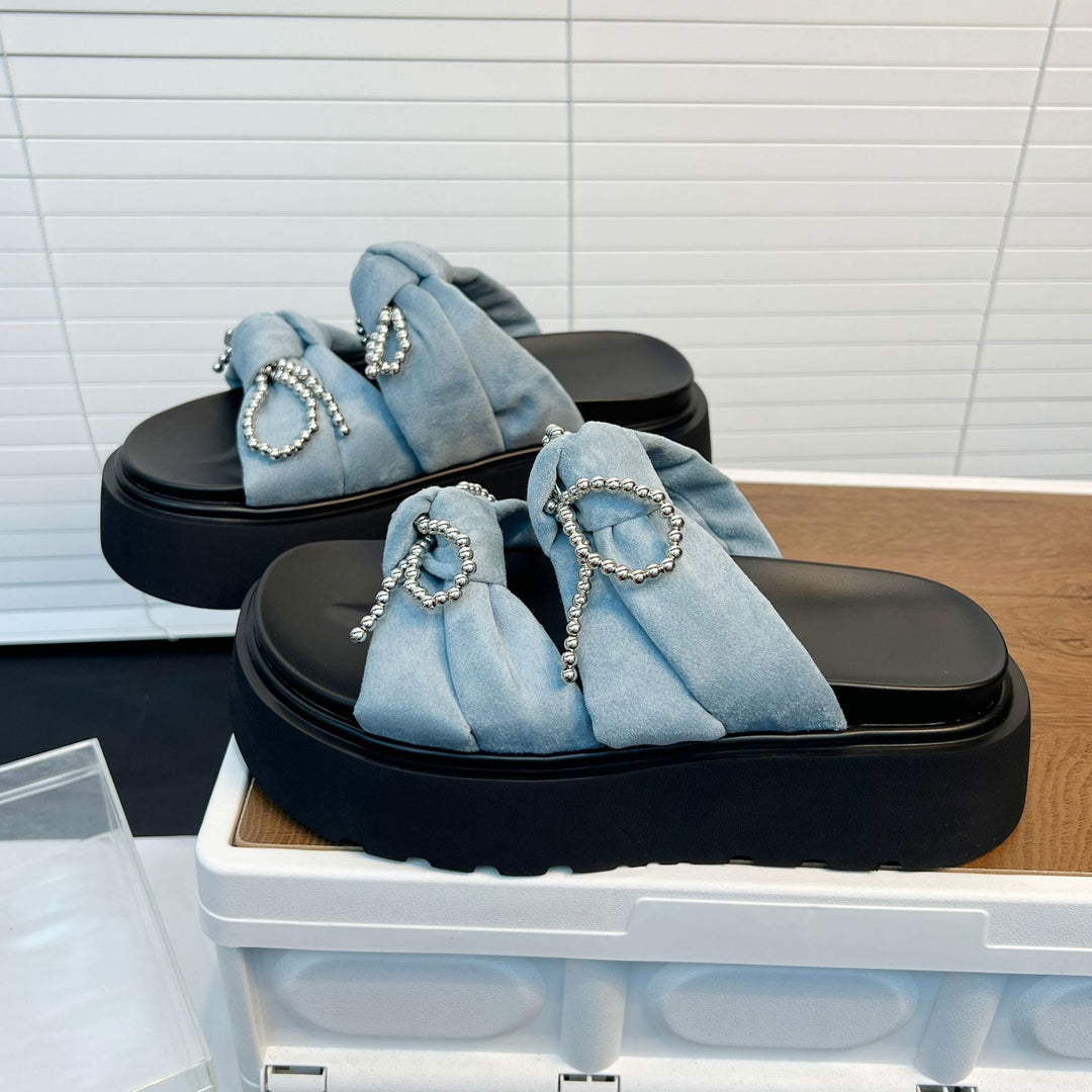 Damen Modische Plateauschuhe mit festlichem Schmuck EB
