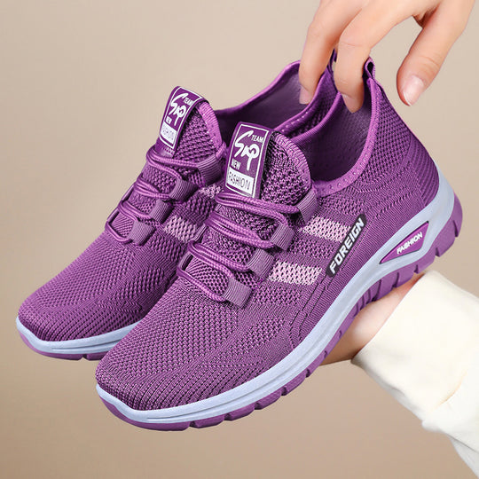 Damen Sportliche Mesh-Sneaker mit atmungsaktiver Struktur und dämpfender Sohle EB