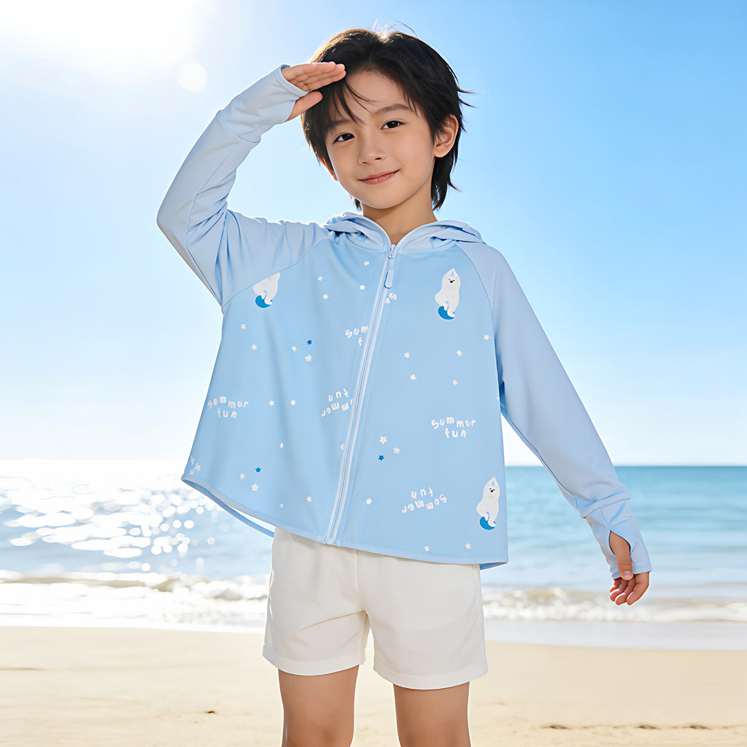 Jungen atmungsaktive Kapuzenjacke mit UV-Schutz EB