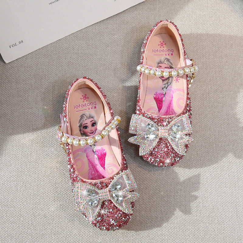 Mädchen Glitzernde Ballerinas mit Perlenakzent EB