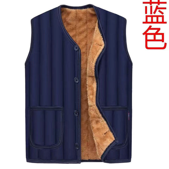 Herren Steppweste mit kuscheliger Teddyfleece‑Innenseite, knöpfbare Front und aufgesetzten Taschen EB