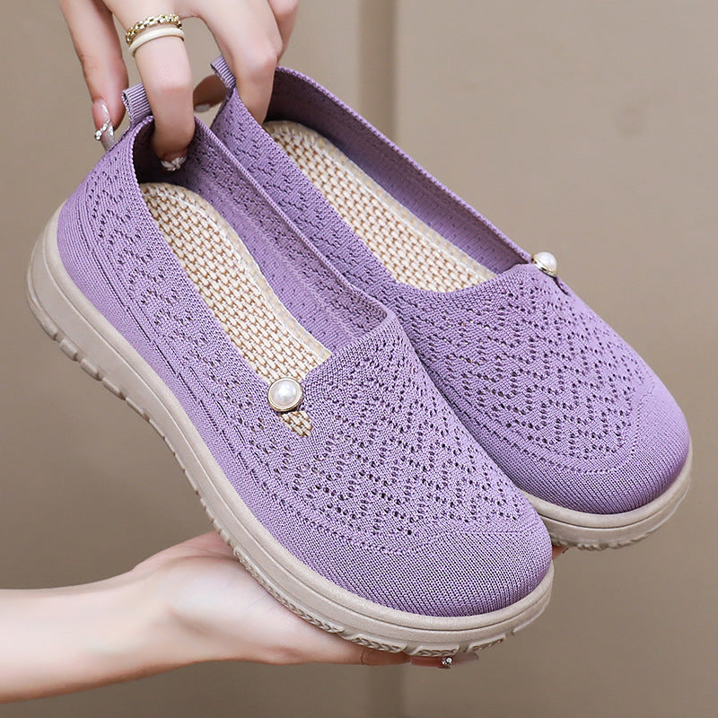 Damen Bequeme und stilvolle Slipper mit feiner Strickstruktur EB