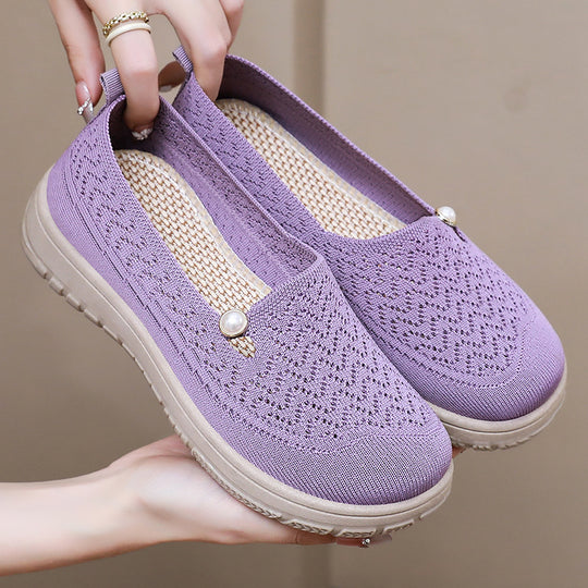 Damen Bequeme und stilvolle Slipper mit feiner Strickstruktur EB